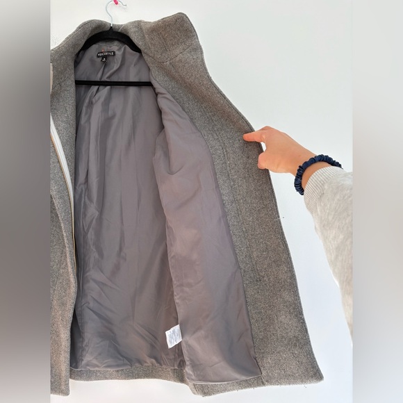 J Crew Mercantile Wool Blend Gray Overcoat Full Zip Old Money Preppy Size 0 - Picture 8 of 13